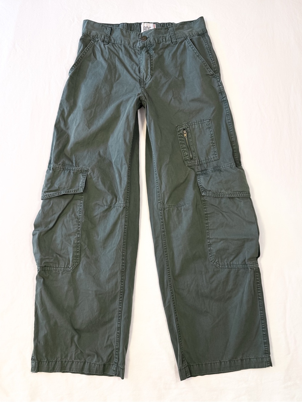 BDG Urban Outfitters Green Baggy Cargo Pants Y2K Gorpcore Utility Streetwear